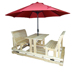 Bistro 4-seater cedar swing on wheels